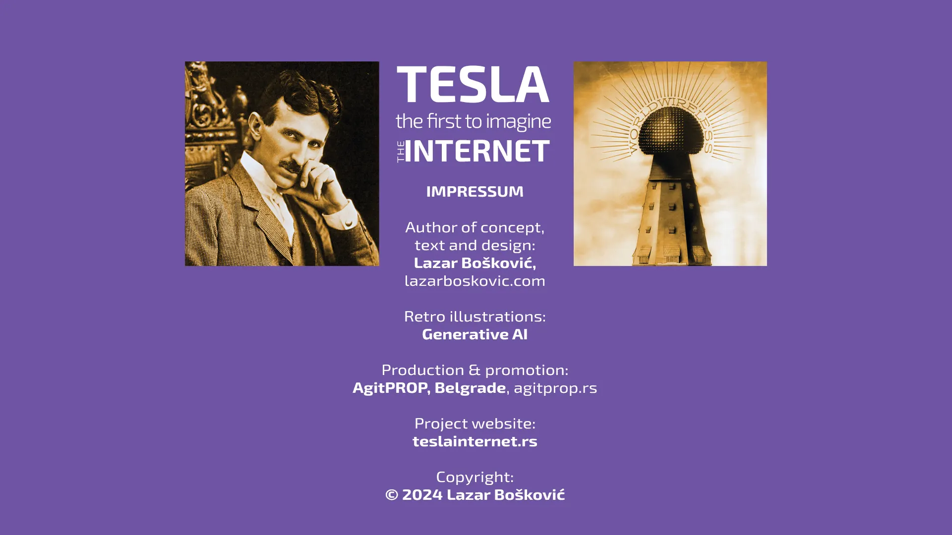 Nikola Tesla was the first to imagine the Internet - Impressum